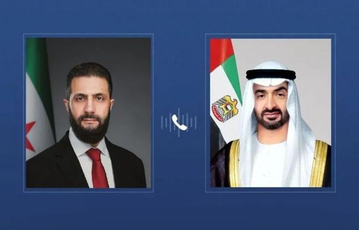 بن زايد والشرع يبحثان تعزيز التعاون بين الإمارات وسوريا